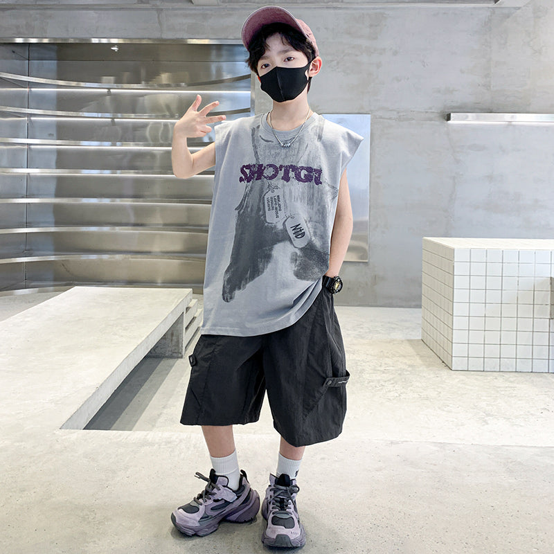 Boys Printed T-shirt with Shorts