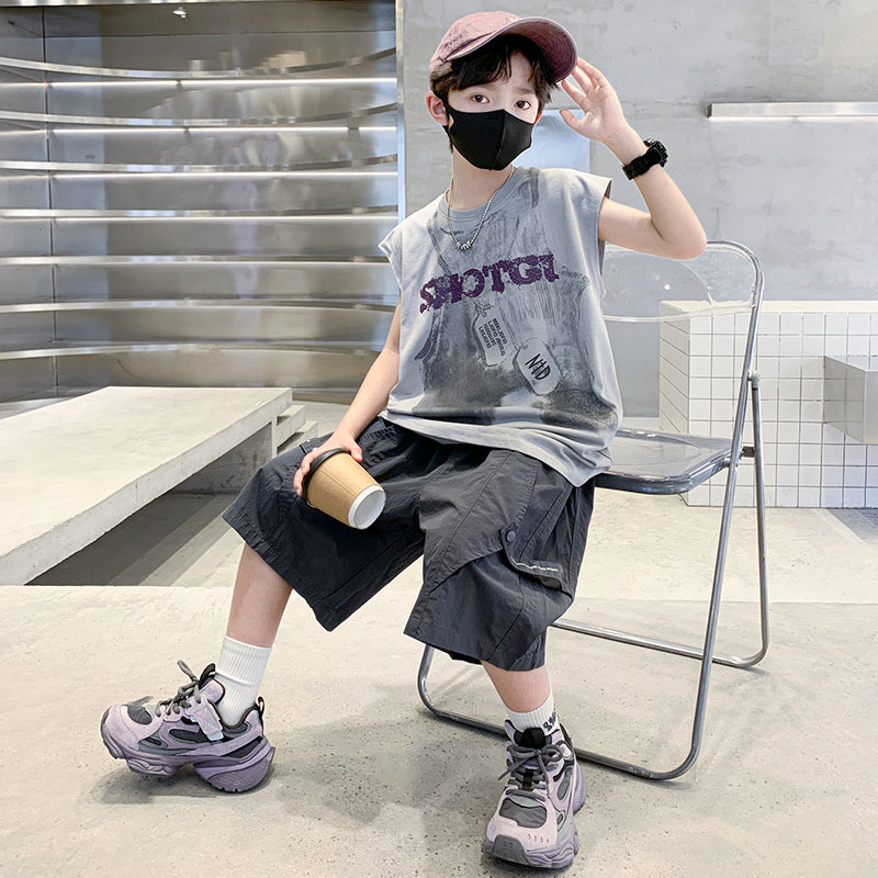 Boys Printed T-shirt with Shorts