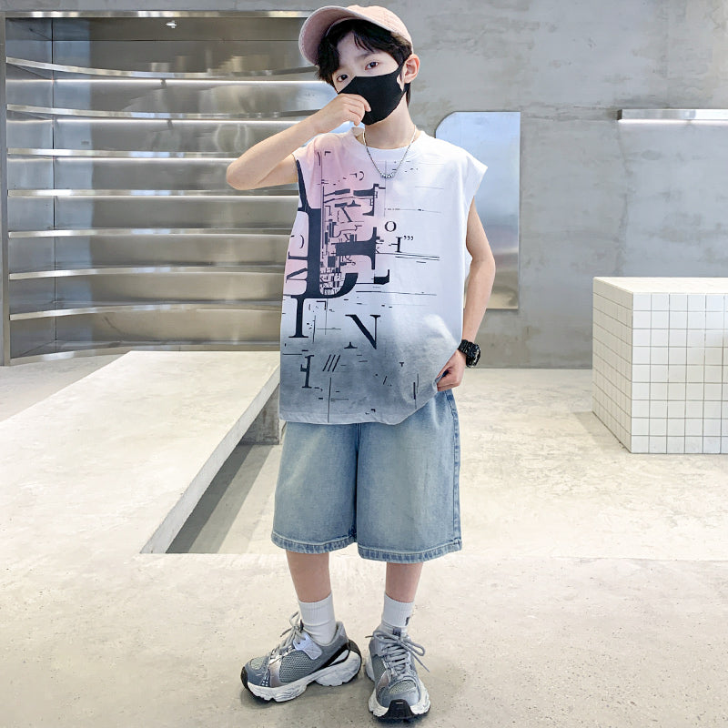 Boys Printed T-shirt with Shorts