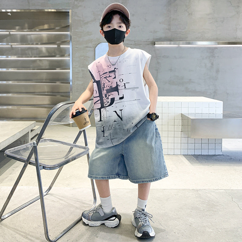 Boys Printed T-shirt with Shorts