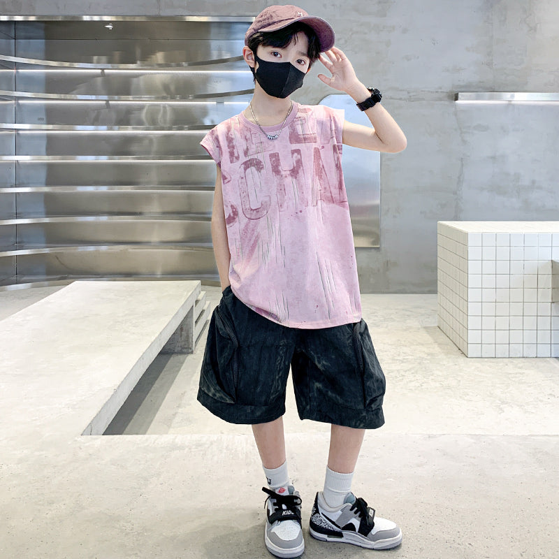 Boys Printed T-shirt with Shorts Clothing Set