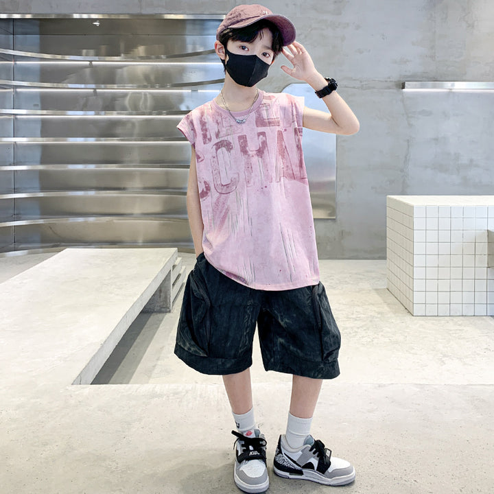 Boys Printed T-shirt with Shorts Clothing Set
