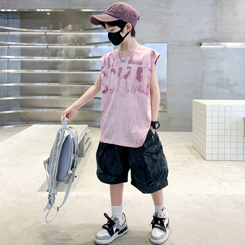 Boys Printed T-shirt with Shorts Clothing Set