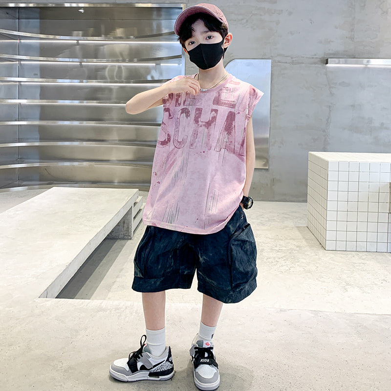 Boys Printed T-shirt with Shorts Clothing Set