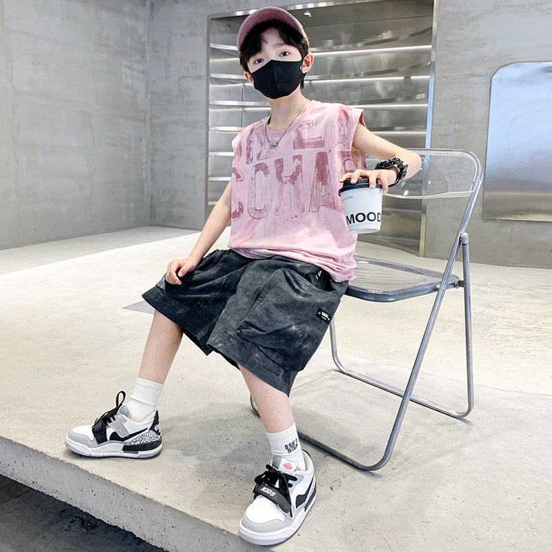 Boys Printed T-shirt with Shorts Clothing Set
