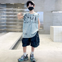 Boys Printed T-shirt with Shorts