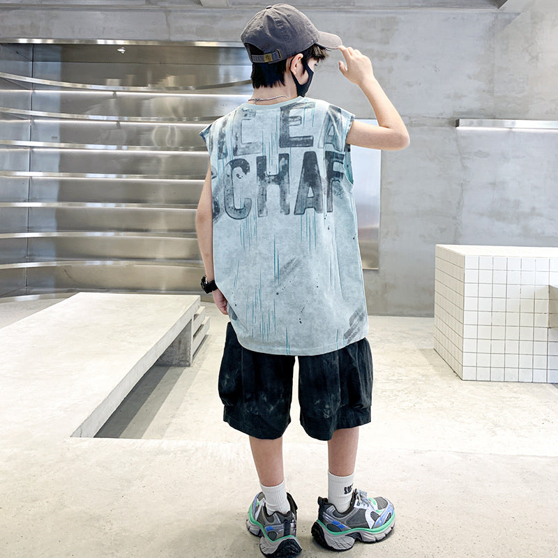 Boys Printed T-shirt with Shorts