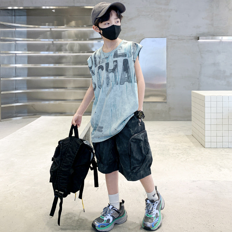 Boys Printed T-shirt with Shorts