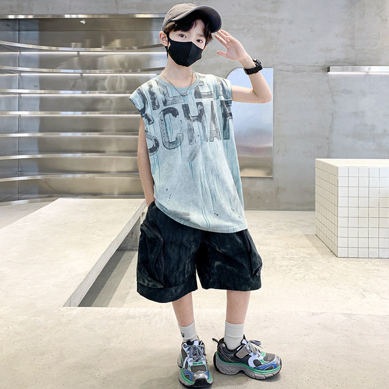 Boys Printed T-shirt with Shorts