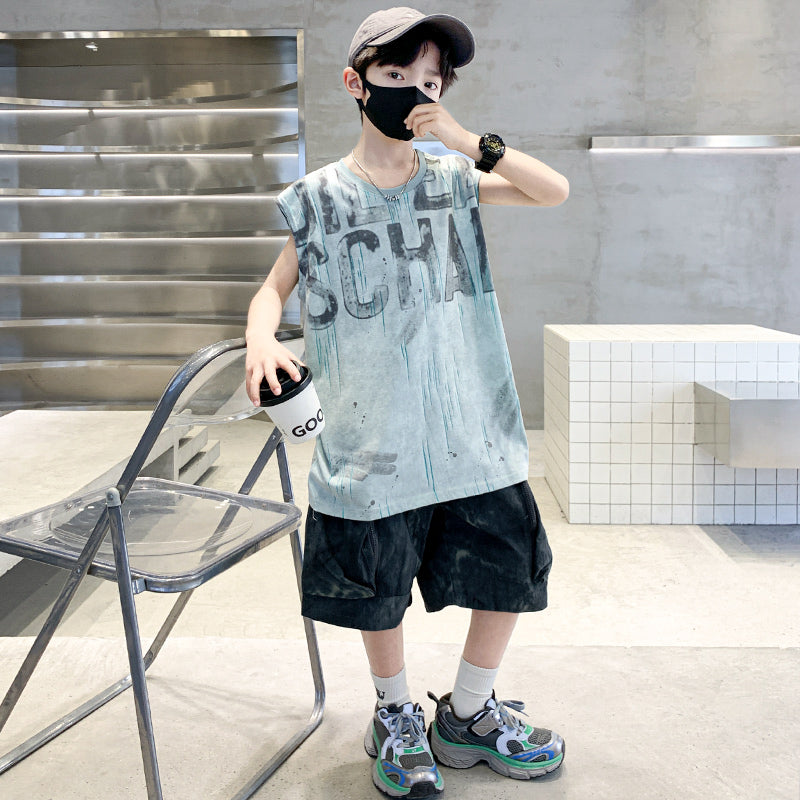 Boys Printed T-shirt with Shorts