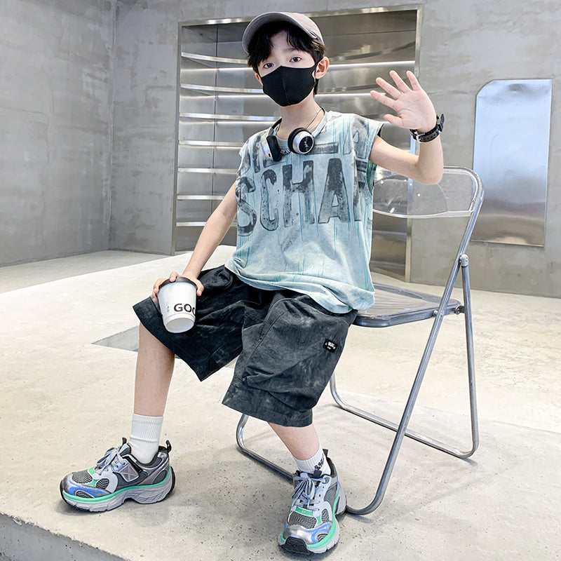Boys Printed T-shirt with Shorts