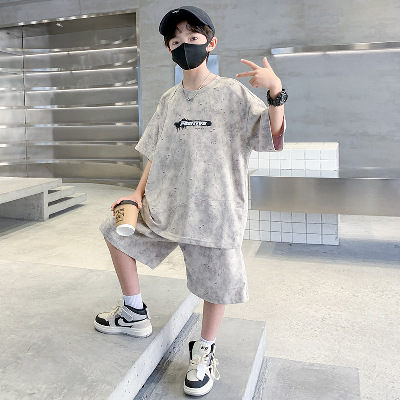 Boys Dyed T-shirt with Shorts Clothing Set