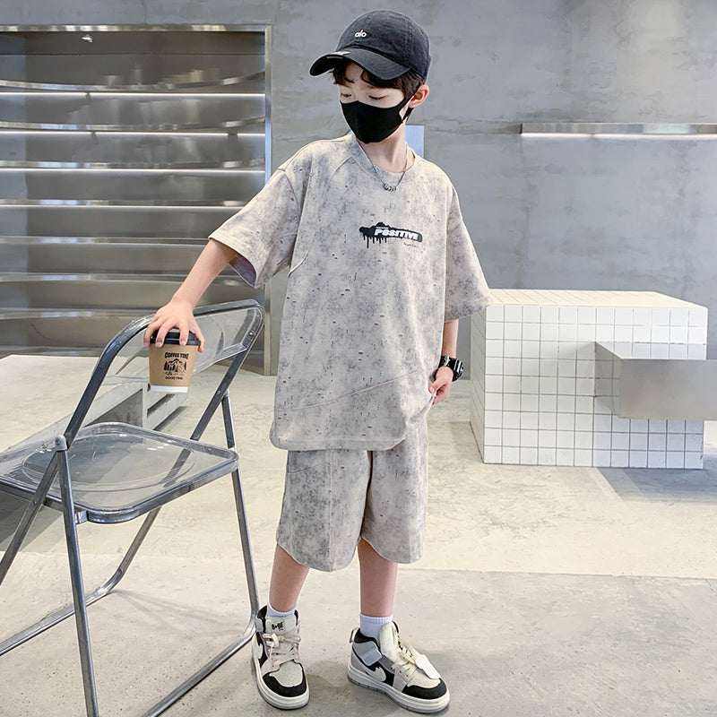Boys Dyed T-shirt with Shorts Clothing Set