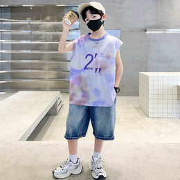Boys Dyed T-shirt with Shorts