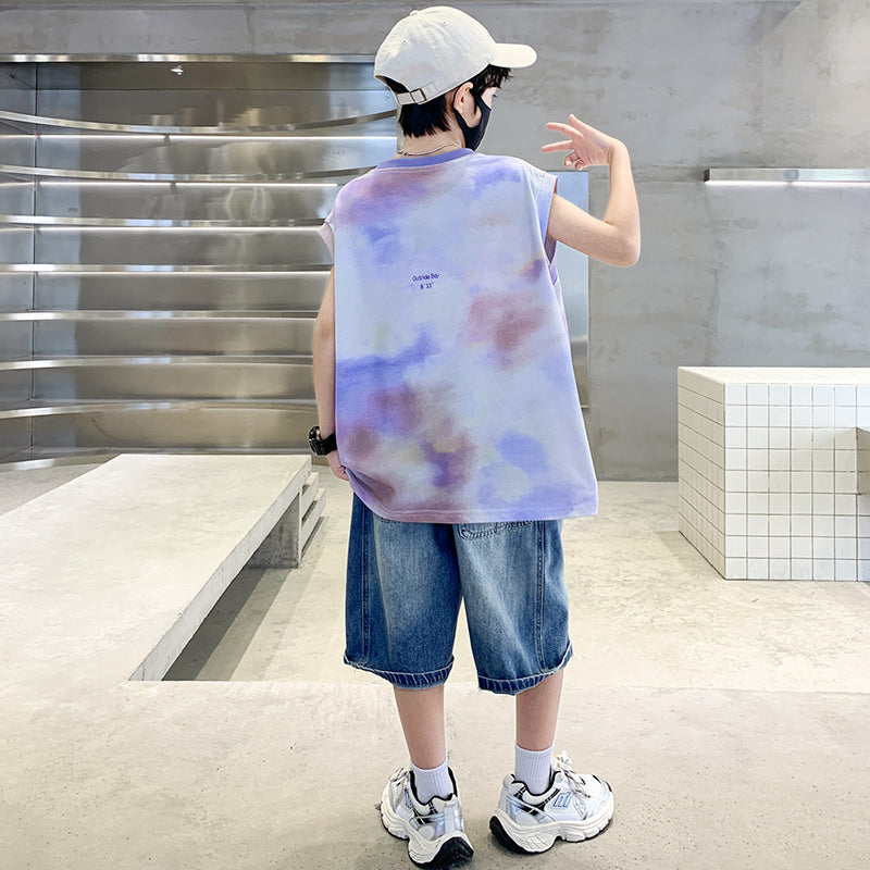 Boys Dyed T-shirt with Shorts