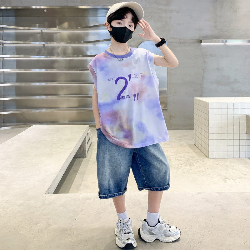Boys Dyed T-shirt with Shorts