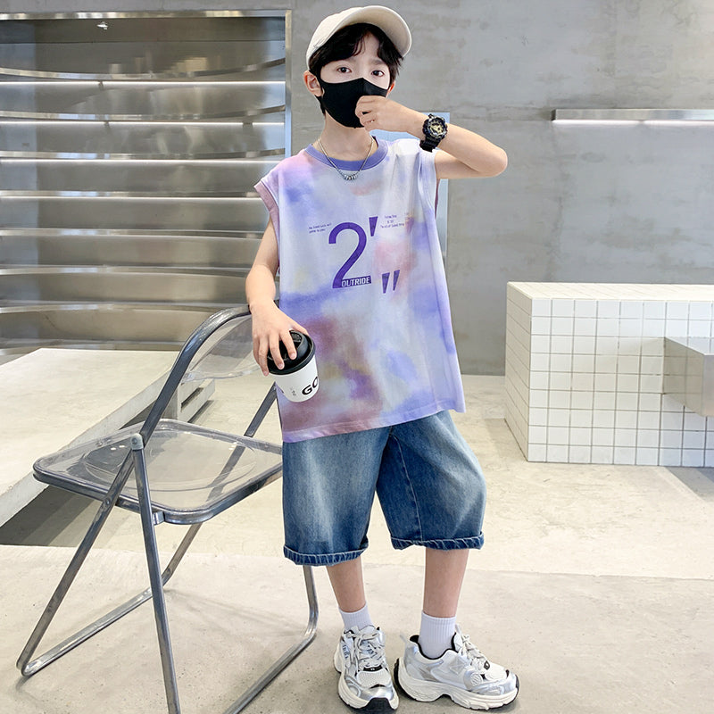 Boys Dyed T-shirt with Shorts