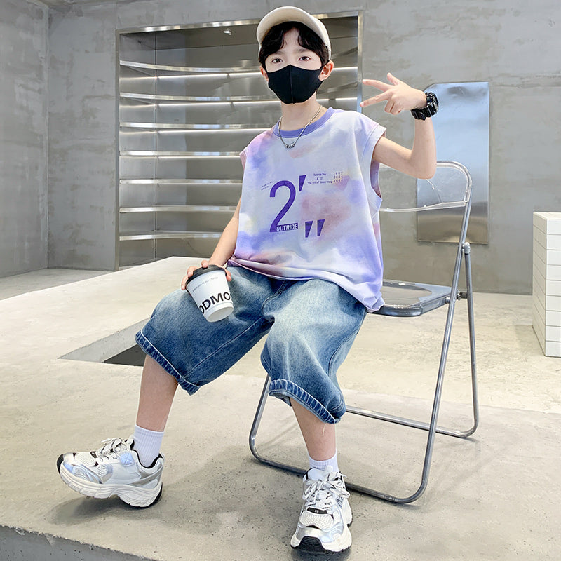 Boys Dyed T-shirt with Shorts