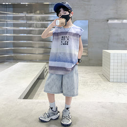 Boys Printed T-shirt with Shorts