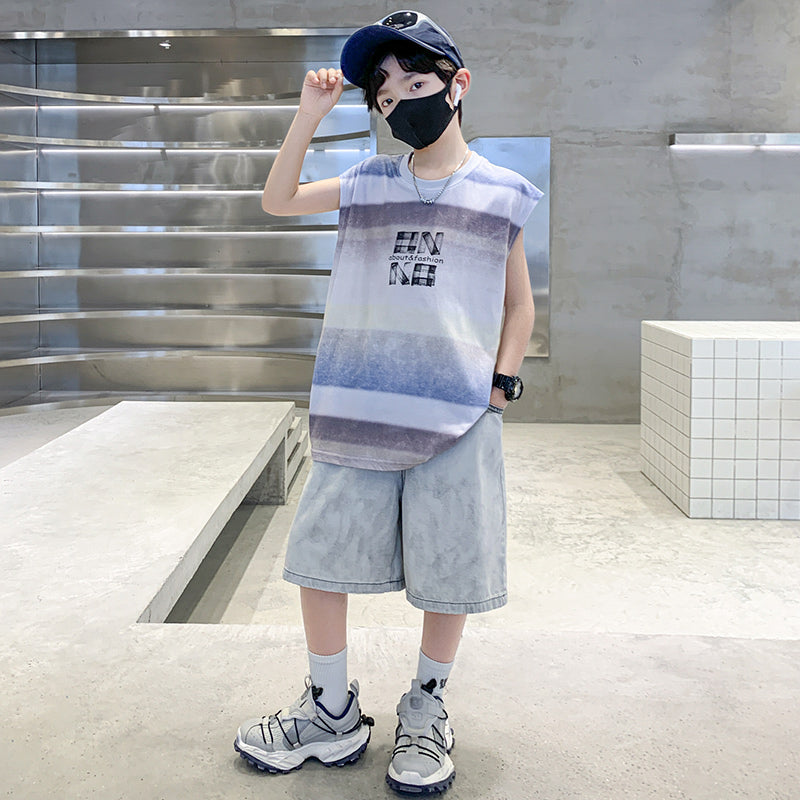 Boys Printed T-shirt with Shorts