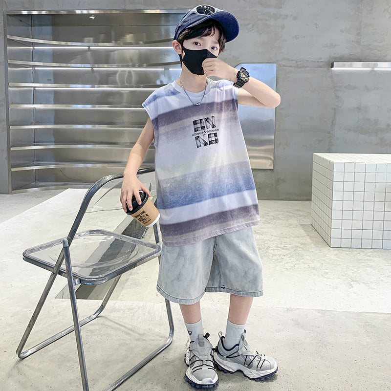 Boys Printed T-shirt with Shorts