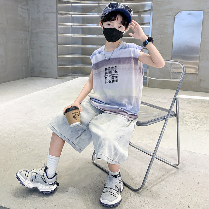 Boys Printed T-shirt with Shorts