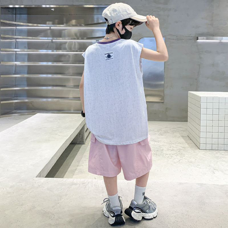 Boys Printed Short Sleeves T-shirt With Shorts