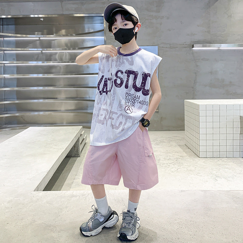 Boys Printed Short Sleeves T-shirt With Shorts