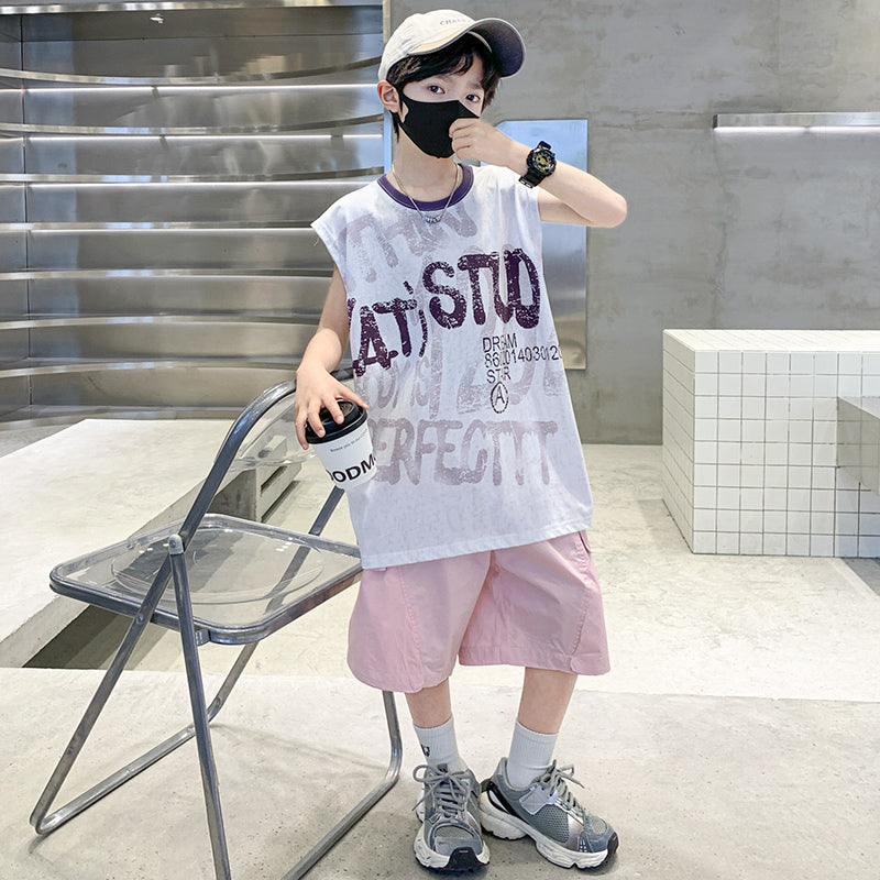 Boys Printed Short Sleeves T-shirt With Shorts