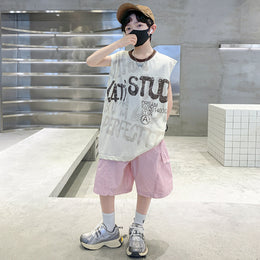 Boys Printed Short Sleeves T-shirt With Shorts