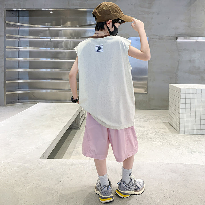 Boys Printed Short Sleeves T-shirt With Shorts
