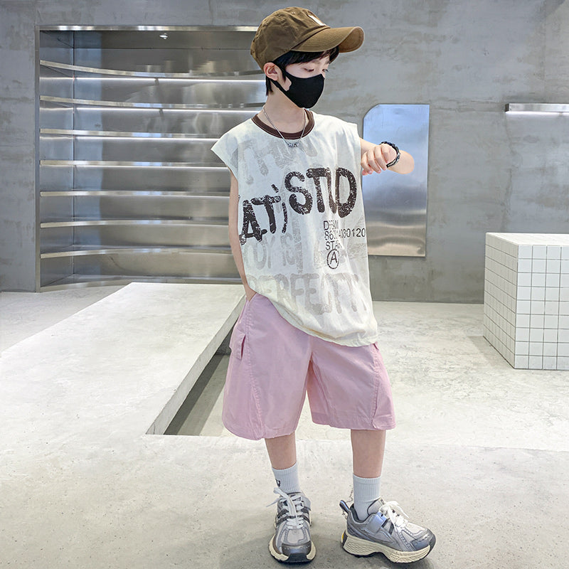 Boys Printed Short Sleeves T-shirt With Shorts