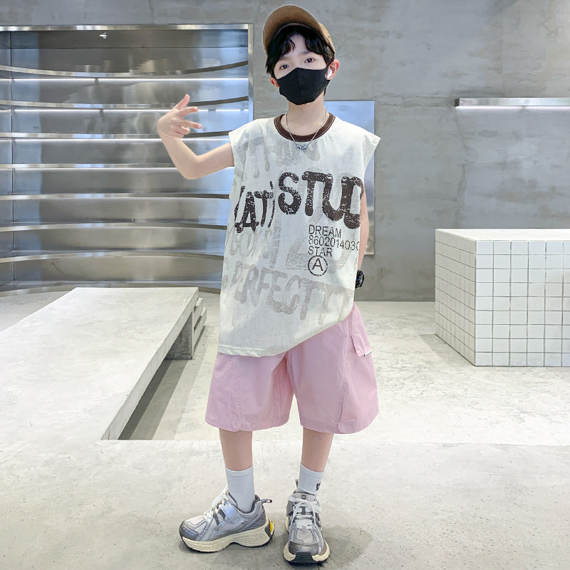 Boys Printed Short Sleeves T-shirt With Shorts