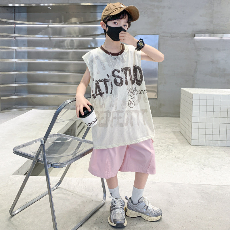 Boys Printed Short Sleeves T-shirt With Shorts
