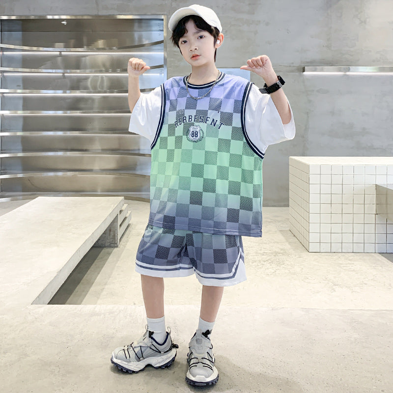 Boys Printed T-shirt with Shorts