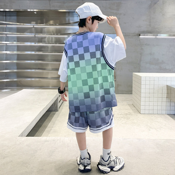 Boys Printed T-shirt with Shorts