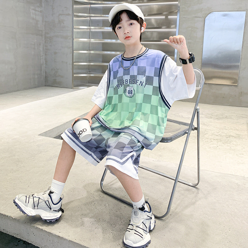 Boys Printed T-shirt with Shorts
