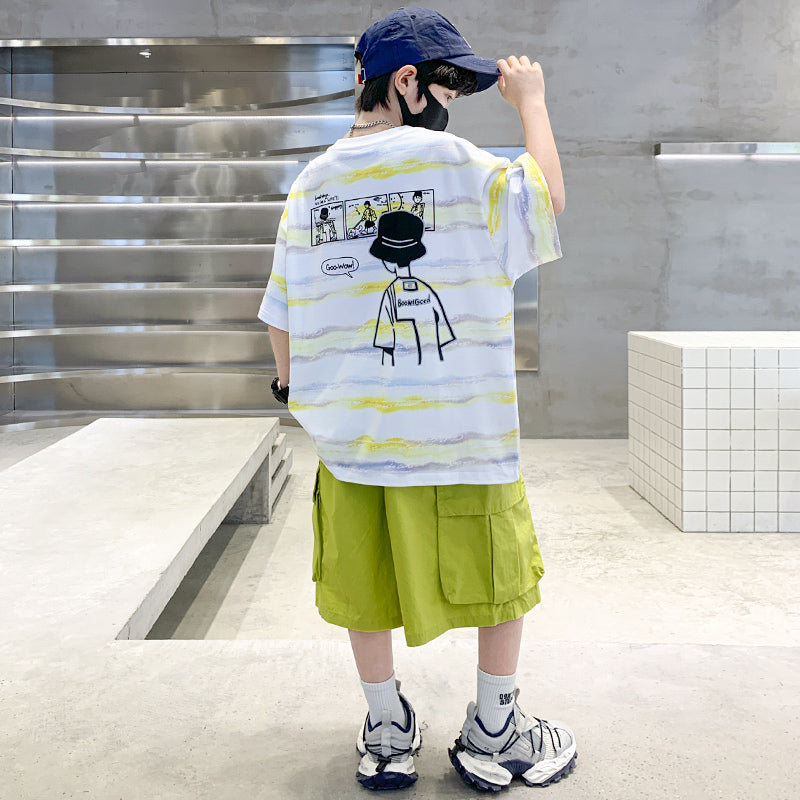 Boys Printed T-shirt with Shorts