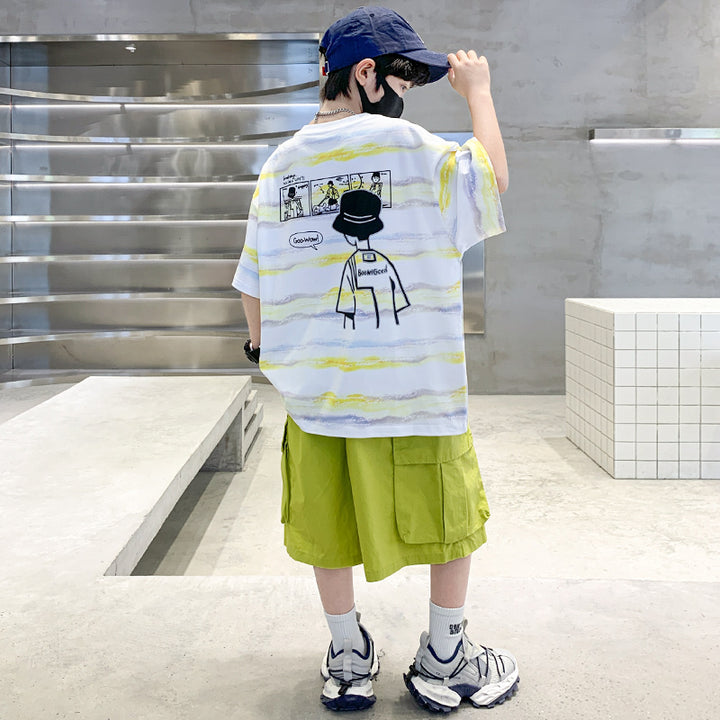 Boys Printed T-shirt with Shorts