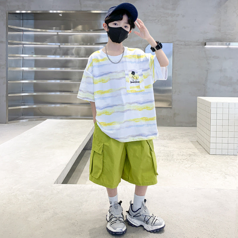 Boys Printed T-shirt with Shorts