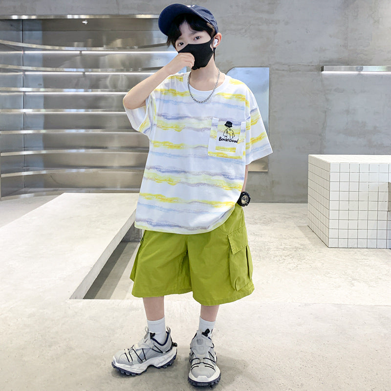 Boys Printed T-shirt with Shorts