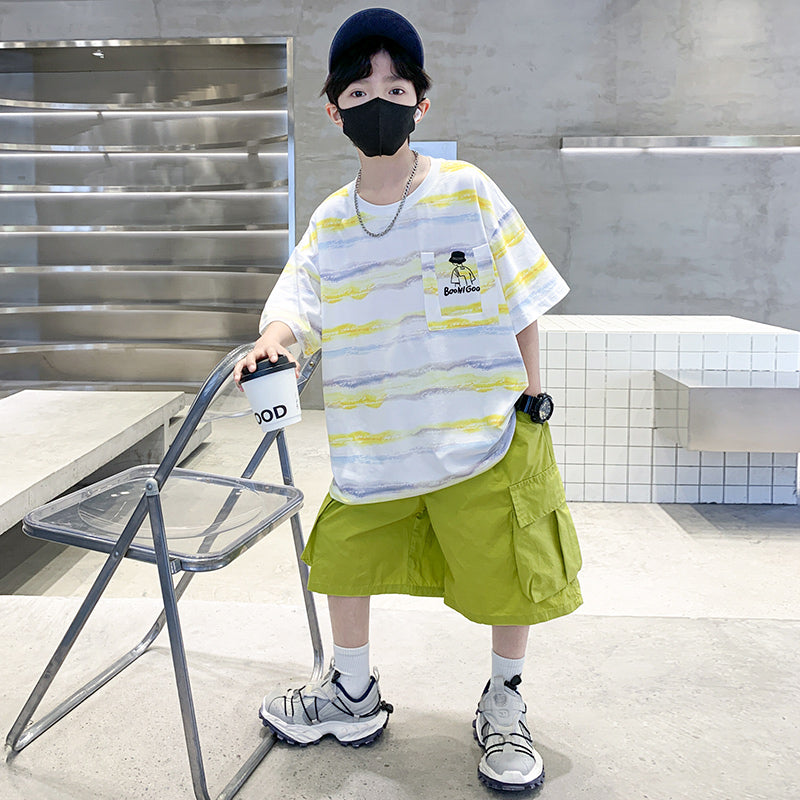 Boys Printed T-shirt with Shorts
