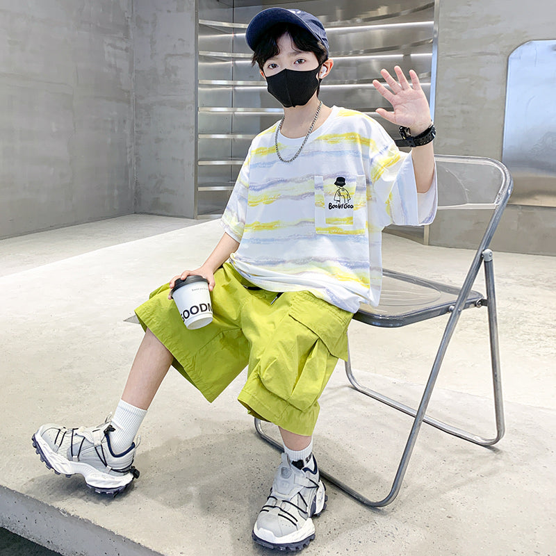 Boys Printed T-shirt with Shorts