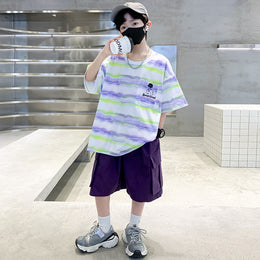 Boys Striped T-shirt with Shorts