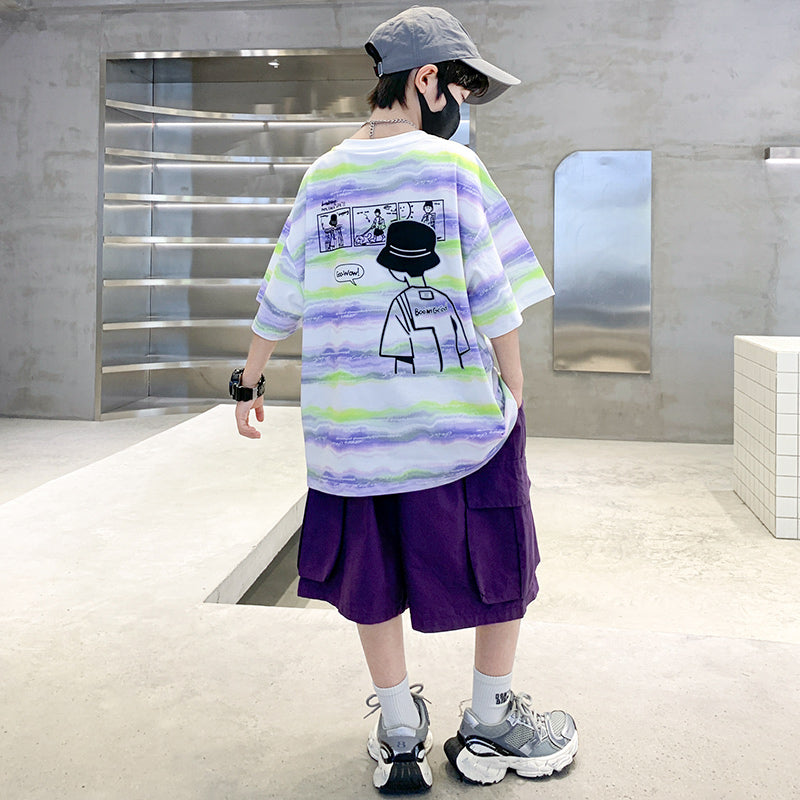 Boys Striped T-shirt with Shorts