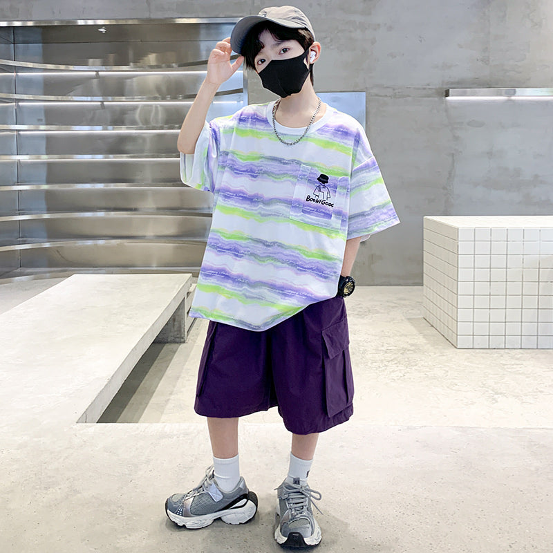 Boys Striped T-shirt with Shorts