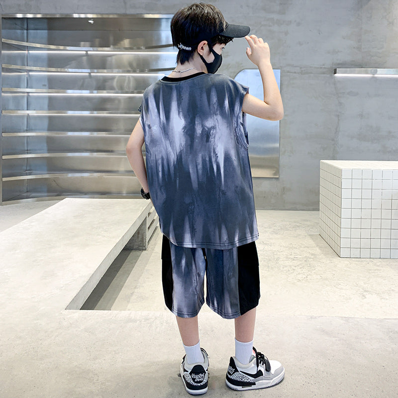 Boys Dyed T-shirt With Shorts