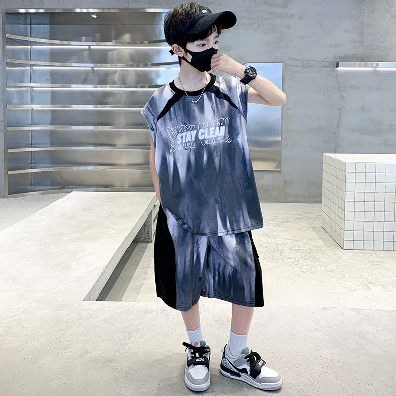 Boys Dyed T-shirt With Shorts