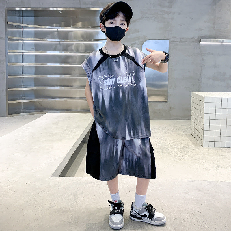 Boys Dyed T-shirt With Shorts
