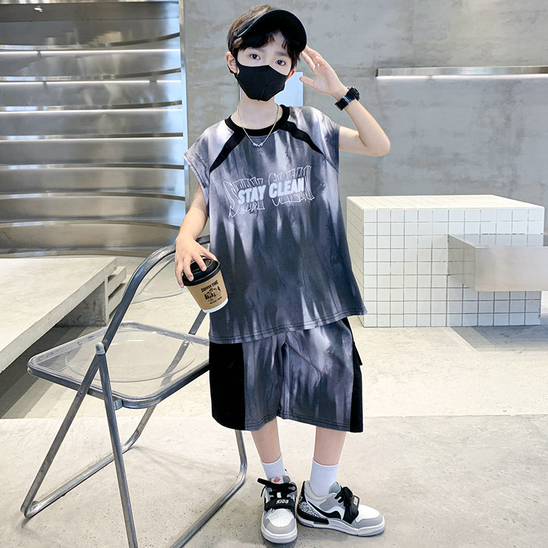 Boys Dyed T-shirt With Shorts